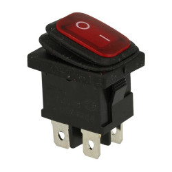 Przełącznik SW-KCD1-201NW OFF-ON czerwony podświetlany 230V