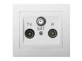 KIER Gniazdo antenowe RTV-SAT przelotowe biały GPA-WSP/00 OSPEL