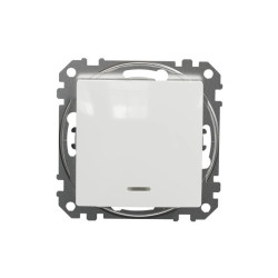 Łącznik 1-biegunowy z sygnalizacją załączenia, biały, Sedna Design i Elements SDD111101N