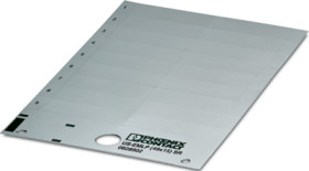 PVC device marker, (L x W) 14.9 x 48.7 mm, silver, carrier card with 18 pcs, 0828902