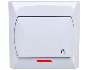 AKCENT Przycisk /światło/ z podświetleniem biały ŁP-5AS/00