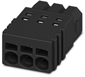 Socket header, 3 pole, pitch 2.5 mm, straight, black, 1778845