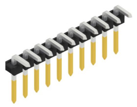 Pin header, 10 pole, pitch 2.54 mm, angled, black, SLLP306910S