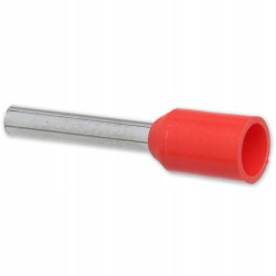 100szt. E 1/8mm Końcówka tulejkowa izolowana 1mm2 czerw. E1008 Elpromet C.20.01008