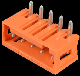 734-265 Print pin header, mini, RM 3.81, angled, 5-pin