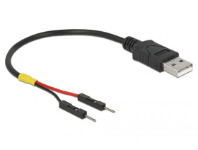 Delock Kabel zasilania Złącze męskie USB-A, Złącze męskie 2 pin. 0.10 m czarny 85400