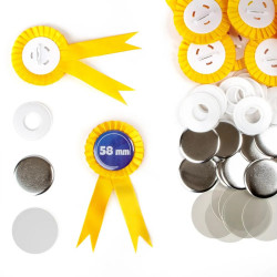 Kotylion z przypinką 58mm żółty– zestaw 50 szt.