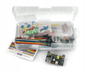 Zestaw elementów elektronicznych z płytką stykowa