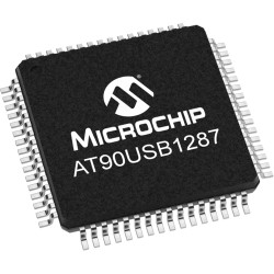 AVR microcontroller, 8 bit, 16 MHz, TQFP-64, AT90USB1287-AU