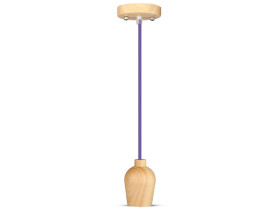 VT-7778 Lampa wisząca drewno purpurowy przewód 3724 V-TAC