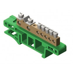 Listwa zaciskowa 7-torowa zielona na szynę TH35 0920-01