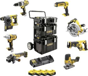 DEWALT DCK856P4-QW DCK856P4-QW Zestaw narzędzi Akumulatorowa wiertarko-wkrętarka, Akumulatorowy klucz udarowy, Akumulato