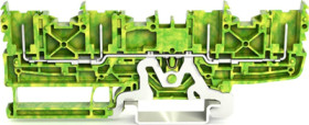 4-pin ground carrier terminal block, for DIN-rail 35 x 15 and 35 x 7.5, green-yellow