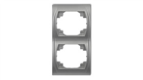Logo Ramka Pionowa Podwójna Srebrny Metalik 7Lrv-2