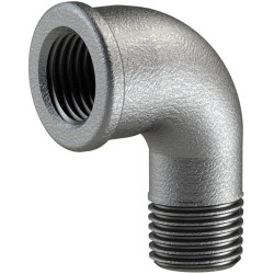 Angle, 25 bar, malleable cast iron, hot-dip galvanized, for pipe systems, 112900