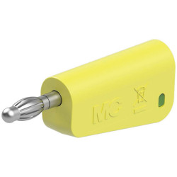 St&#xE4;ubli 641038-20 LQ-4N-30 jack plug 4mm yel/gr stackable solder connection