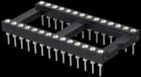 IC socket, 28-pin, super flat, turned, gold-plated