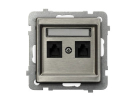 SONATA Gniazdo telefoniczne podwójne niezależne stal inox GPT-2RMN/m/37 OSPEL