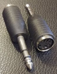 Przejscie gniazdo DIN 5 - wtyk jack 6,3 stereo