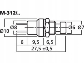 M-312 przycisk chwilowy okrągły biały OFF-(ON)