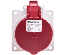 Gniazdo tablicowe skośne 5P 16A 400V czerwone IP44 3093 MEN3093