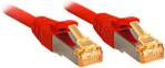 kabel LAN LINDY 47290, 1 szt., RJ45, CAT 6, S/FTP, 0.30 m, czerwony