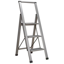 Sealey APSL3 Aluminium Professional Folding Step Ladder 3-Step 150kg Capacity