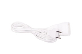 Przedłużacz 1-gniazdowy euro, 3m, 2x1,0mm OWY biały / 05661