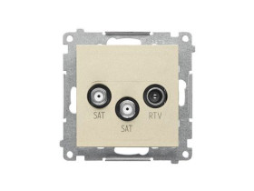 SIMON 55 Gniazdo antenowe SAT-SAT-RTV szampański mat TASK2.01/144 KONTAKT SIMON