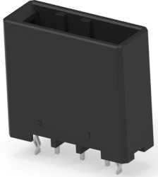 Pin header, 3 pole, pitch 5.08 mm, straight, black, 1-178136-5