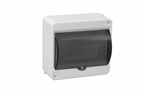 Rozdzielnica modułowa 1x8 natynkowa S-8 z szybką dymną IP30 (bez N+PE) C.2069