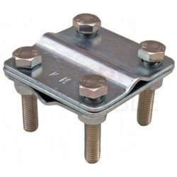 Złącze krzyżowe odgromowe 2P masztu (62x62mm, dwie płytki, 4xM8) ocynk galwaniczny drut KM GROM