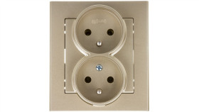 Sonata Gniazdo Podwójne Z/U Z Niezmiennością Faz Szampański Złoty Gp-2Rc/39