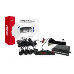 Czujnik Cofania 8 sensorów czujniki parkowania, czarne, wyświetlacz, na przód i tył