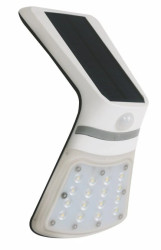 Kinkiet LED solarny 2W 4000K/neutralna IP65 z cz. zmierzchu i ruchu PIR aku. ABS/PC FOX SOLAR PIR 16LED W NW GXSO006