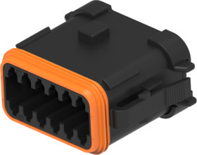 Socket, unequipped, 12 pole, straight, 2 rows, black, DT06-12SB-CE05