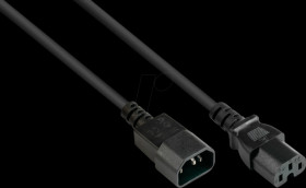 P1450-S050 Power cord cold to heat-device C14 to C15, black, 1 mm², 5 m