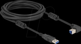 81107 USB 3.0 cable, A plug to B plug, 90° top, 5 m