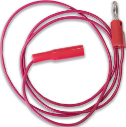 Measuring lead with (crocodile clip) to (4 mm plug, straight), 0.6 m, red, PVC, BU-2031-A-24-2