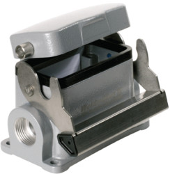 Surface mount housing, size B10, die-cast aluminum, 2 x PG16, angled, longitudinal bow locking, IP65, 1655680000