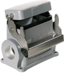 Surface mount housing, size D24, die-cast aluminum, 2 x M25, angled, longitudinal bow locking, IP65, 1787420000