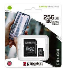 Kingston CANVAS Select Plus 256GB Micro SD Card + Adapter