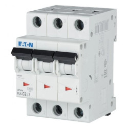 Wyłącznik nadprądowy PL6 3-fazowy 2A 6kA typ C 3-biegunowy 3P (400V AC) 3-modułowy EATON 286596