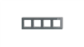 Icon Ramka Uniwersalna Poczwórna Kwadratowa - Efekt Szkła (Ramka: Grafitowa...