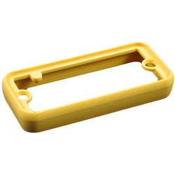 Aperture, ABS, (L x W x H) 106.12 x 56.13 x 8.99 mm, yellow, for series 1455N, 1455NBY-10, package with 10 pieces