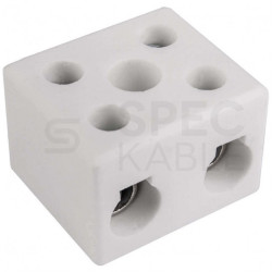 Złączka instalacyjna ceramiczna 2x16mm2 uniwersalna (na drut / linkę) 450V 30A biała SIMET