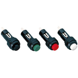 RAFI 110107011.0104 Pushbutton Raised 1 x Off/(On) 100mA 24V Black Solder Tag