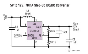 3MHz Step-Up DC/DC Converters with Integrated Schottky in ThinSOT
