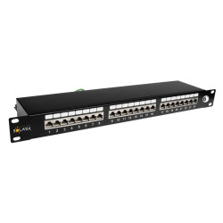 Patch panel STP 19" 1U kat.6, 24 porty z listwą (SX24-6-STP-BK)
