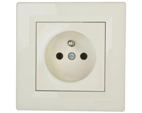 Gniazdo pojedyncze Asfora z/u kremowe z ramką EPH2800123